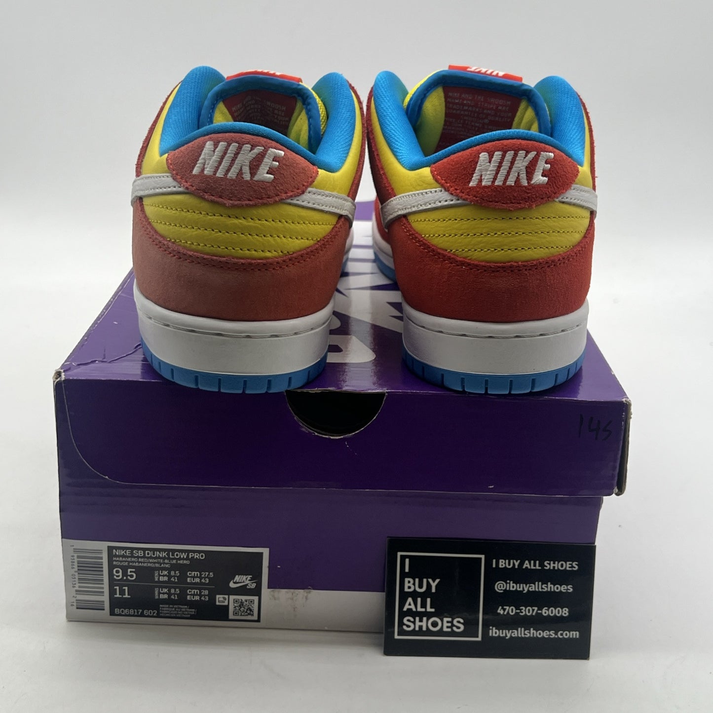 Size 9.5 - Nike SB Dunk Low Bart Simpson 2022 (BQ6817-602)