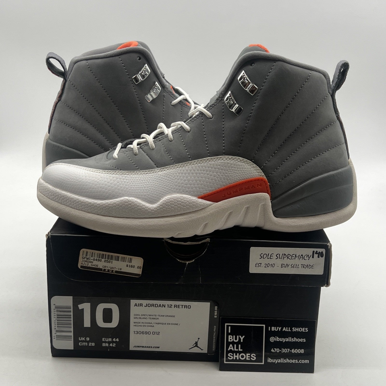 Size 10 - Air Jordan 12 Retro Cool Grey (130690-012)