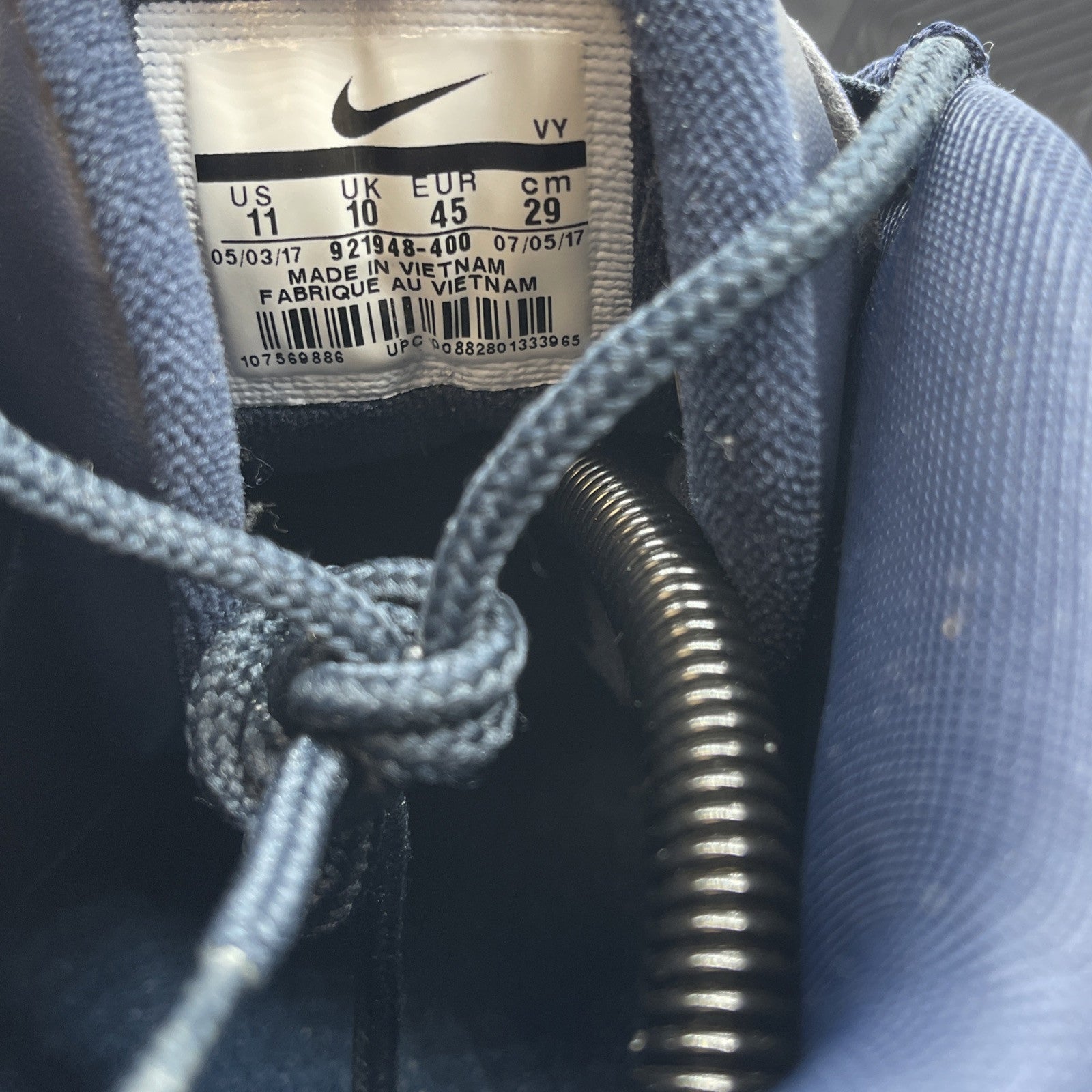 Size 11 - Nike Air More Uptempo Obsidian Blue White Suede (921948-400)