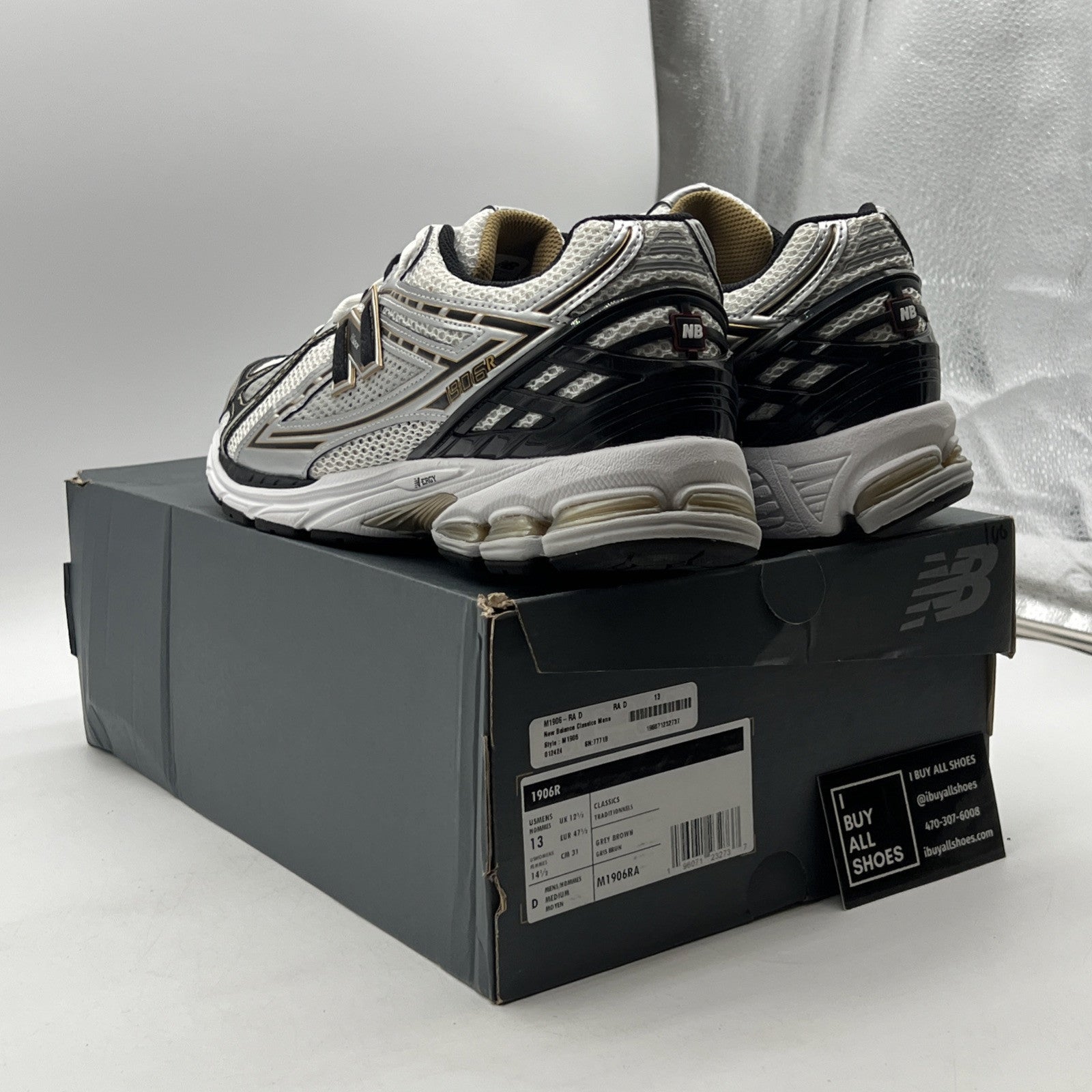 Size 13 - New Balance 1906R Metallic Silver Metallic Gold (M1906RA)