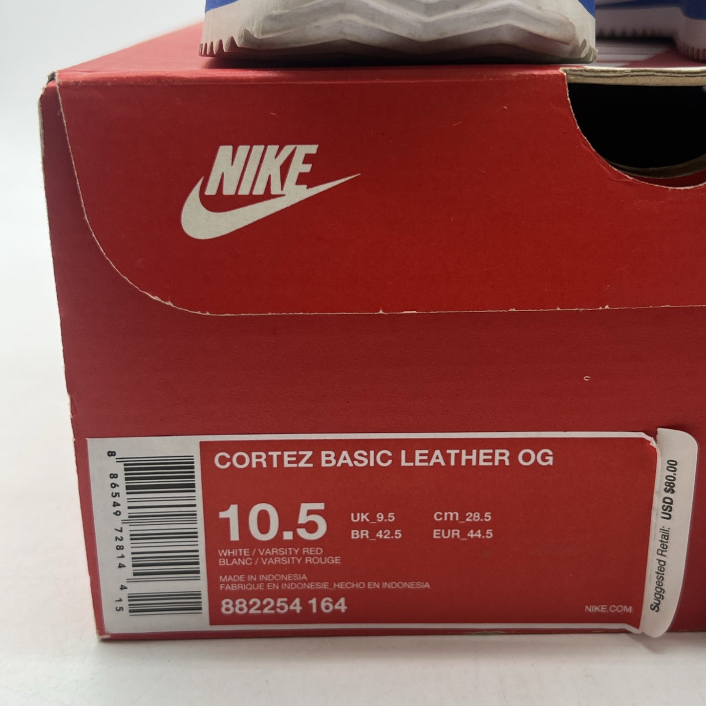 Size 10.5 - Nike Cortez Basic Leather OG Forrest Gump (882254-164)