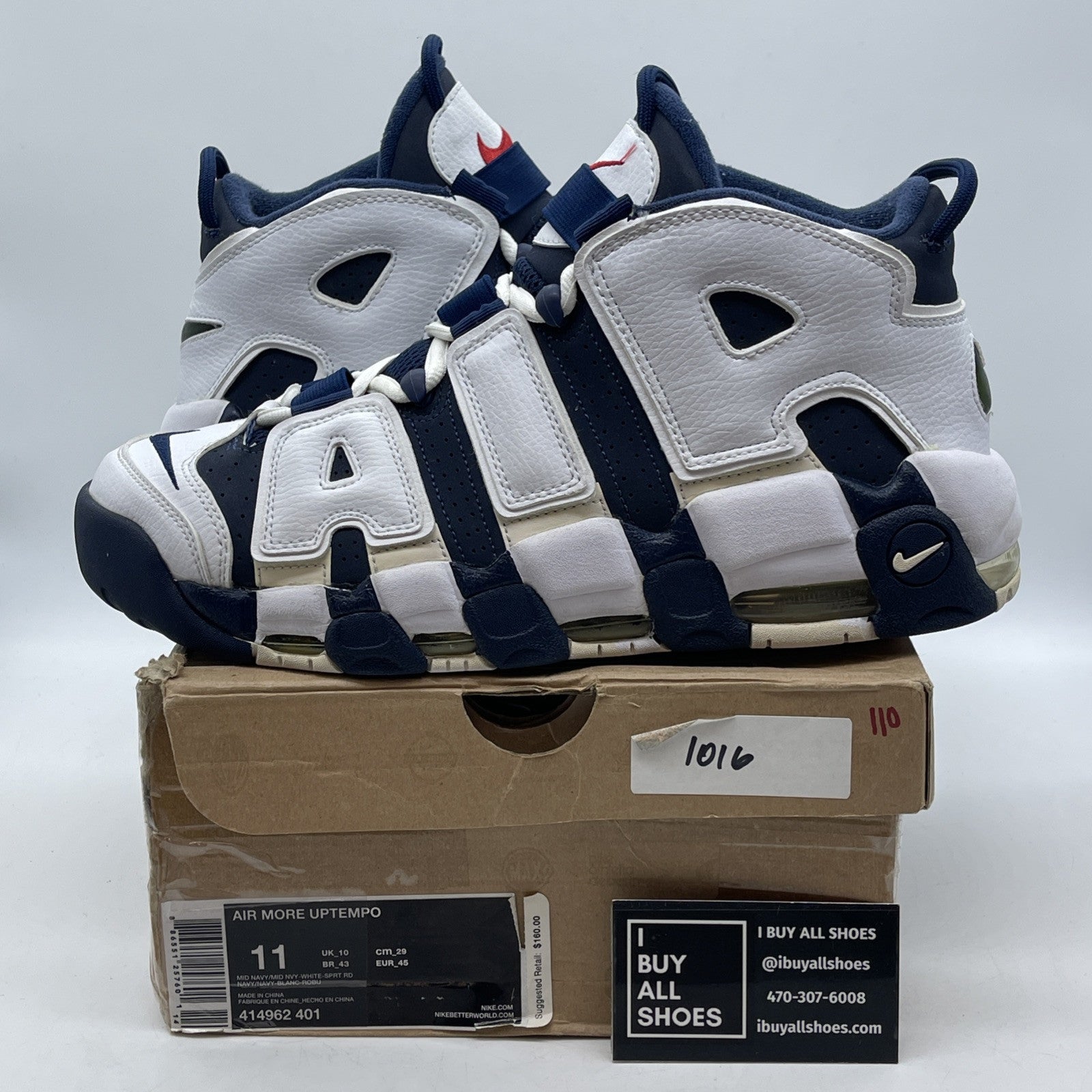 Size 11 - Nike Air More Uptempo 2012 Olympic Blue White Suede (414962-401)