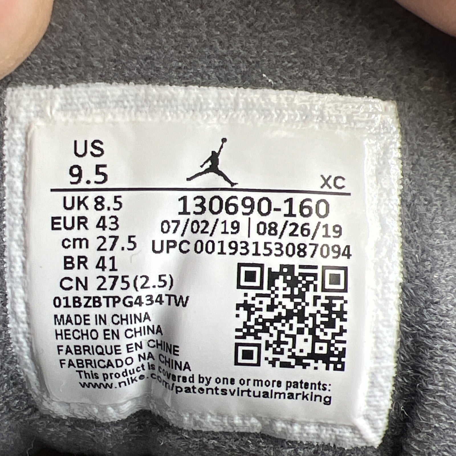 Size 9.5 - Air Jordan 12 Retro Dark Grey (130690-160)