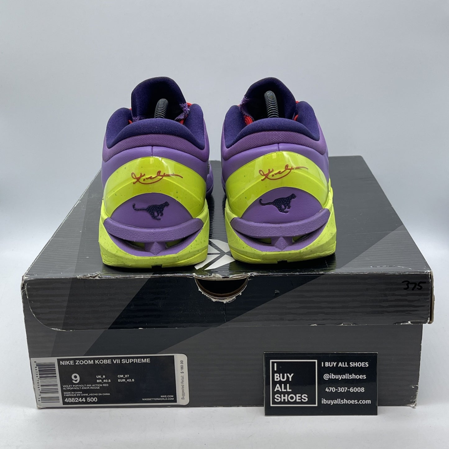 Size 9 - Nike Zoom Kobe 7 Supreme Christmas Purple Suede Leather (488244-500)