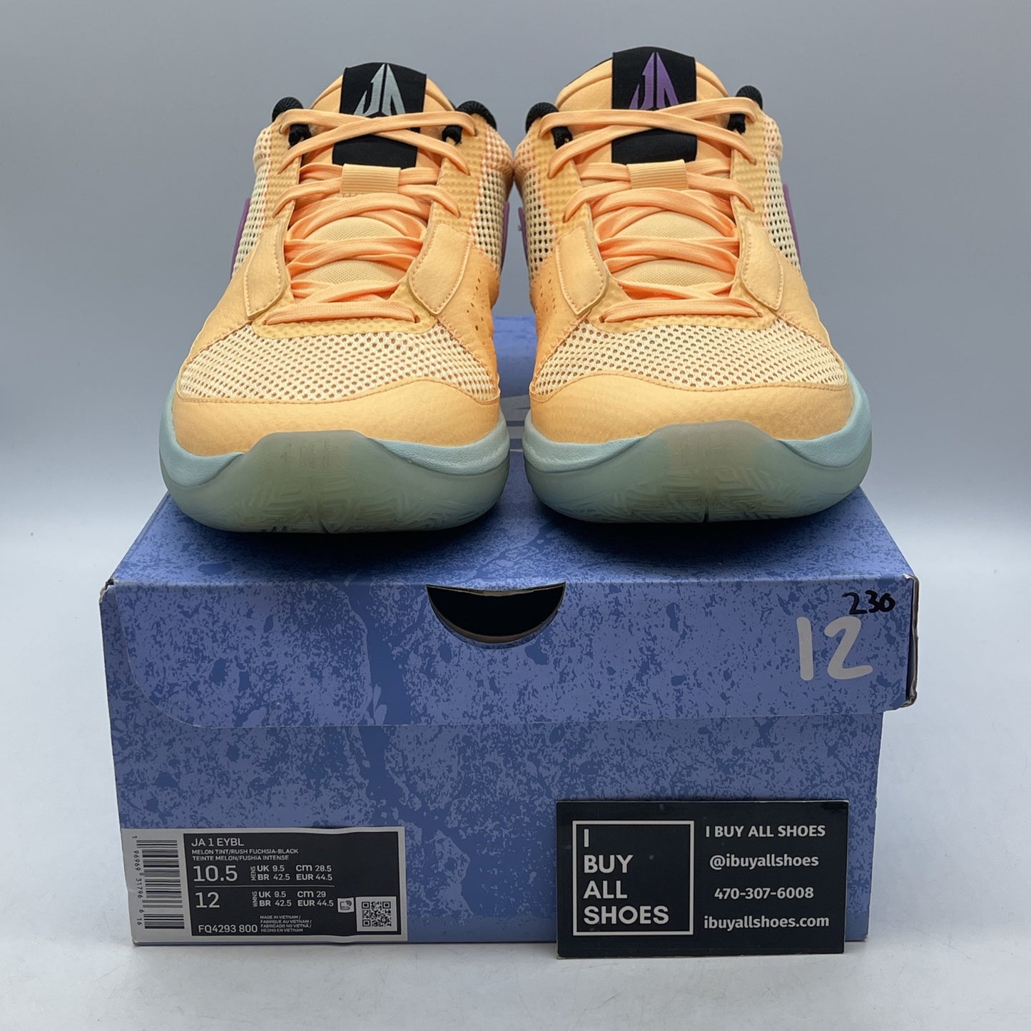 Size 10.5 - Nike Ja 1 EYBL Purple Orange Blue Suede Leather (FQ4293-800)