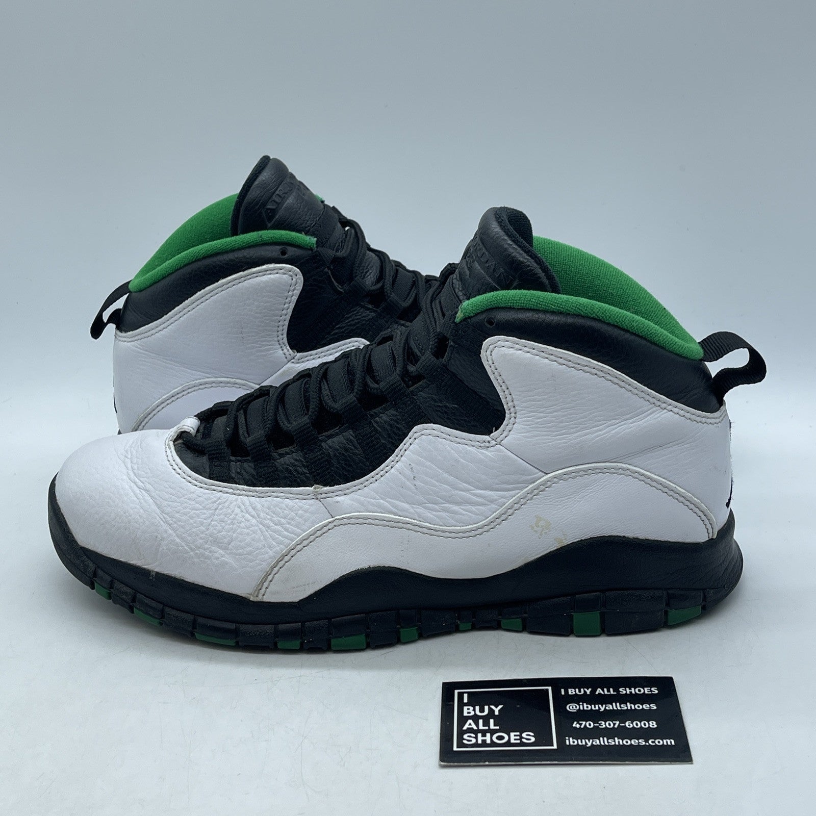 Size 10.5 - Air Jordan 10 Retro 2019 Seattle Black White Leather (310805-137)
