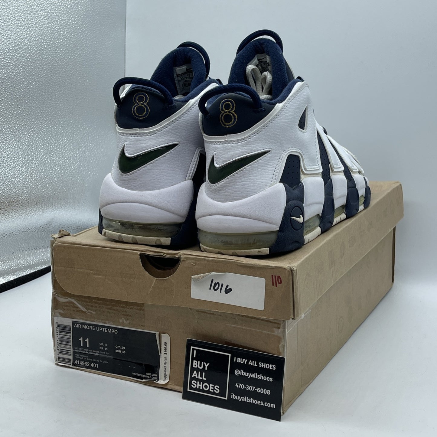 Size 11 - Nike Air More Uptempo 2012 Olympic Blue White Suede (414962-401)