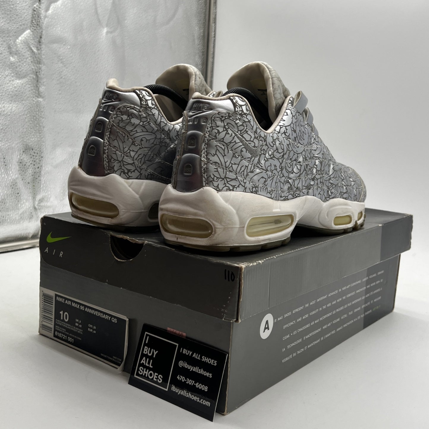 Size 10 - Nike Air Max 95 20th Anniversary Pure Platinum (818721-001)