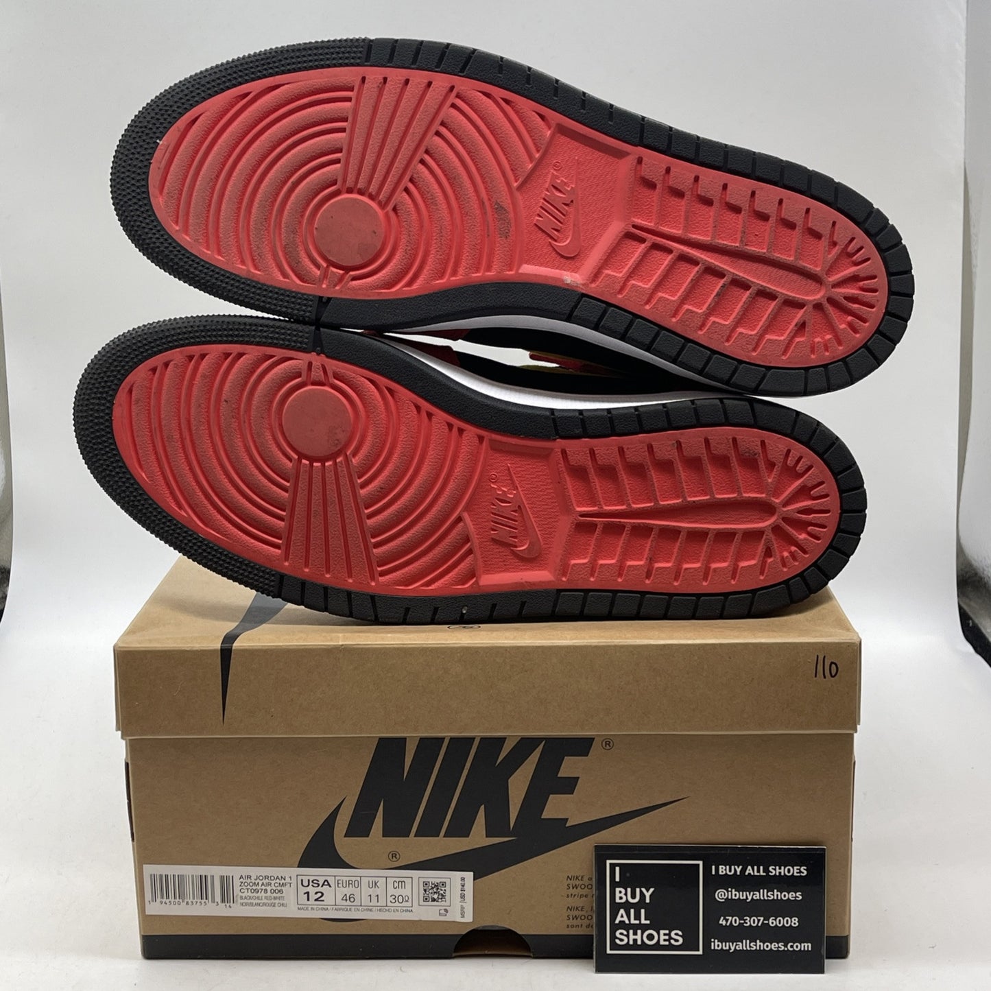 Size 12 - Air Jordan 1 Zoom Comfort High Chile Red Black Suede (CT0978-006)