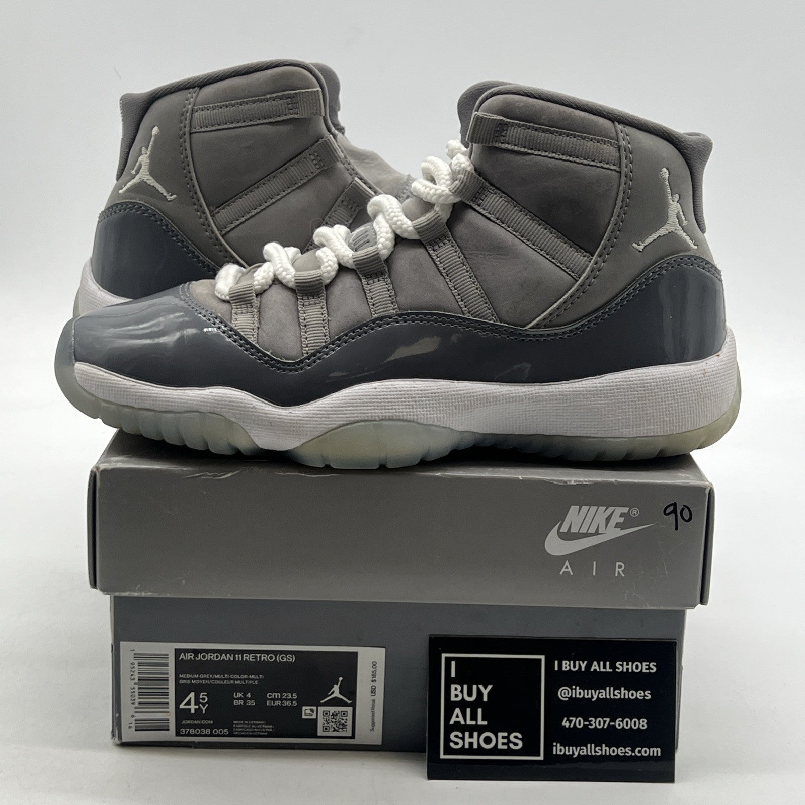 Size 4.5 - Air Jordan 11 Retro High Cool Grey (378038-005)