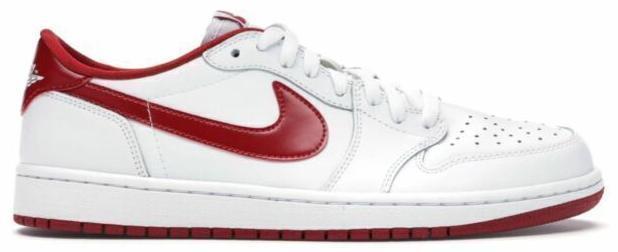Size 9.5 - Air Jordan 1 Retro OG Low Varsity Red White Leather (705329-101)