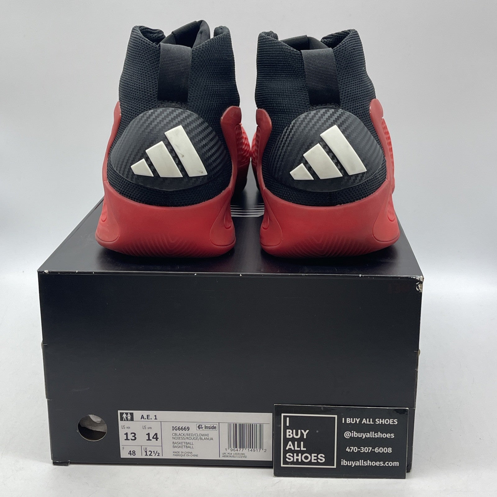 Size 13 - adidas AE 1 Pure Ruby Red Black White Suede (IG6669)