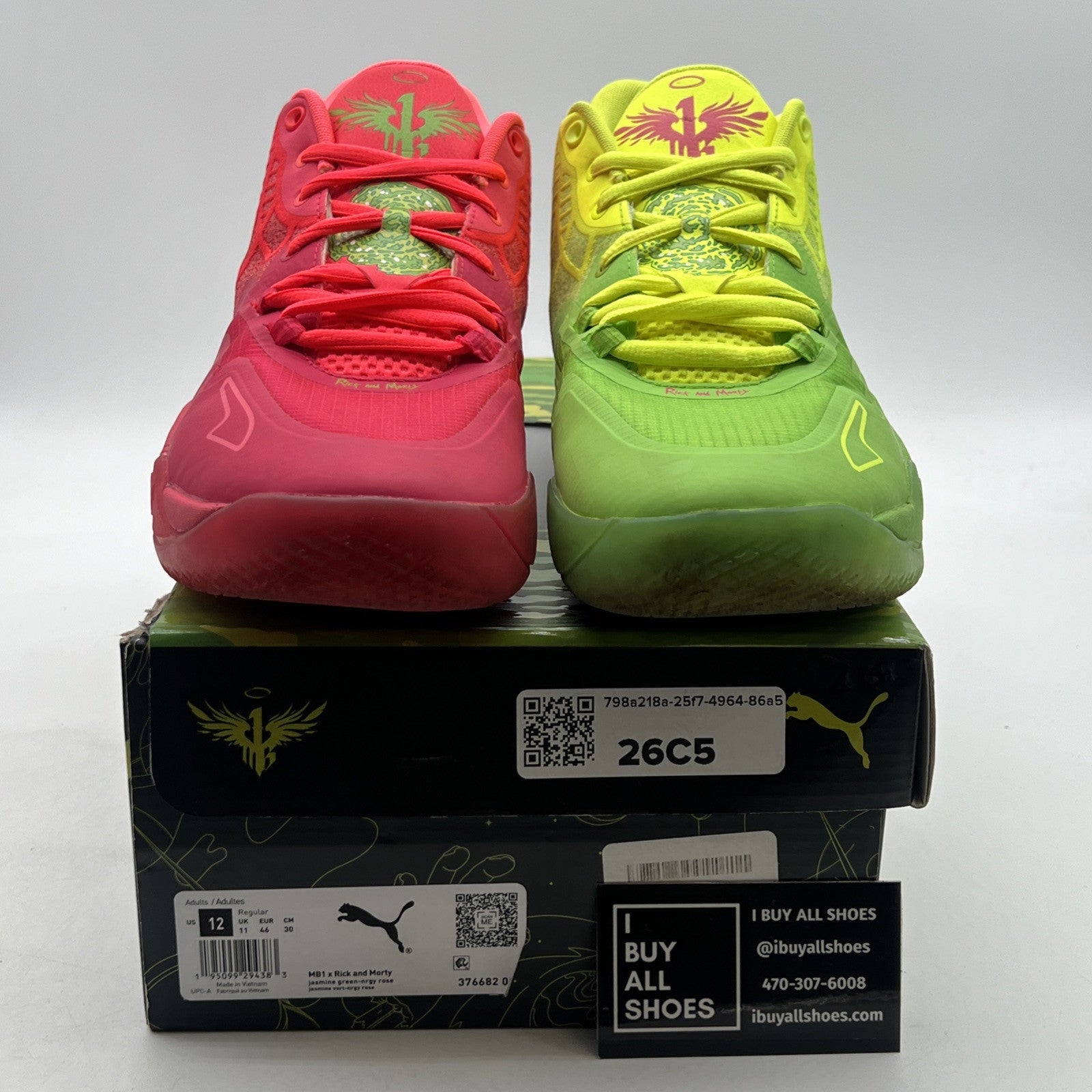 Size 12 - PUMA MB.01 x Rick and Morty Green/Red 2022 (376682-01)