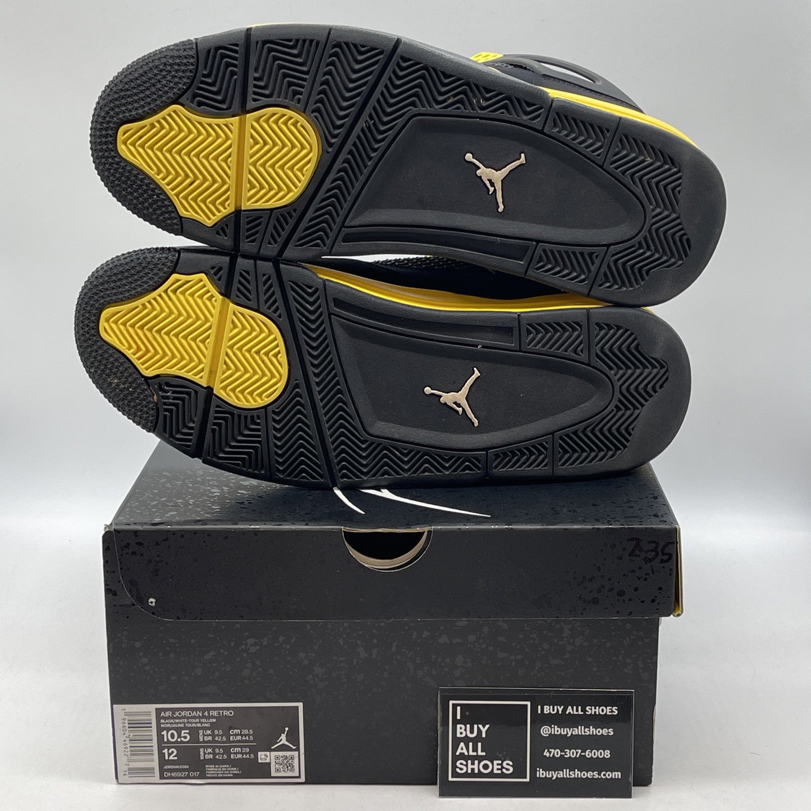 Size 10.5 - Jordan 4 Retro Mid Thunder Yellow White Black Suede (DH6927-017)