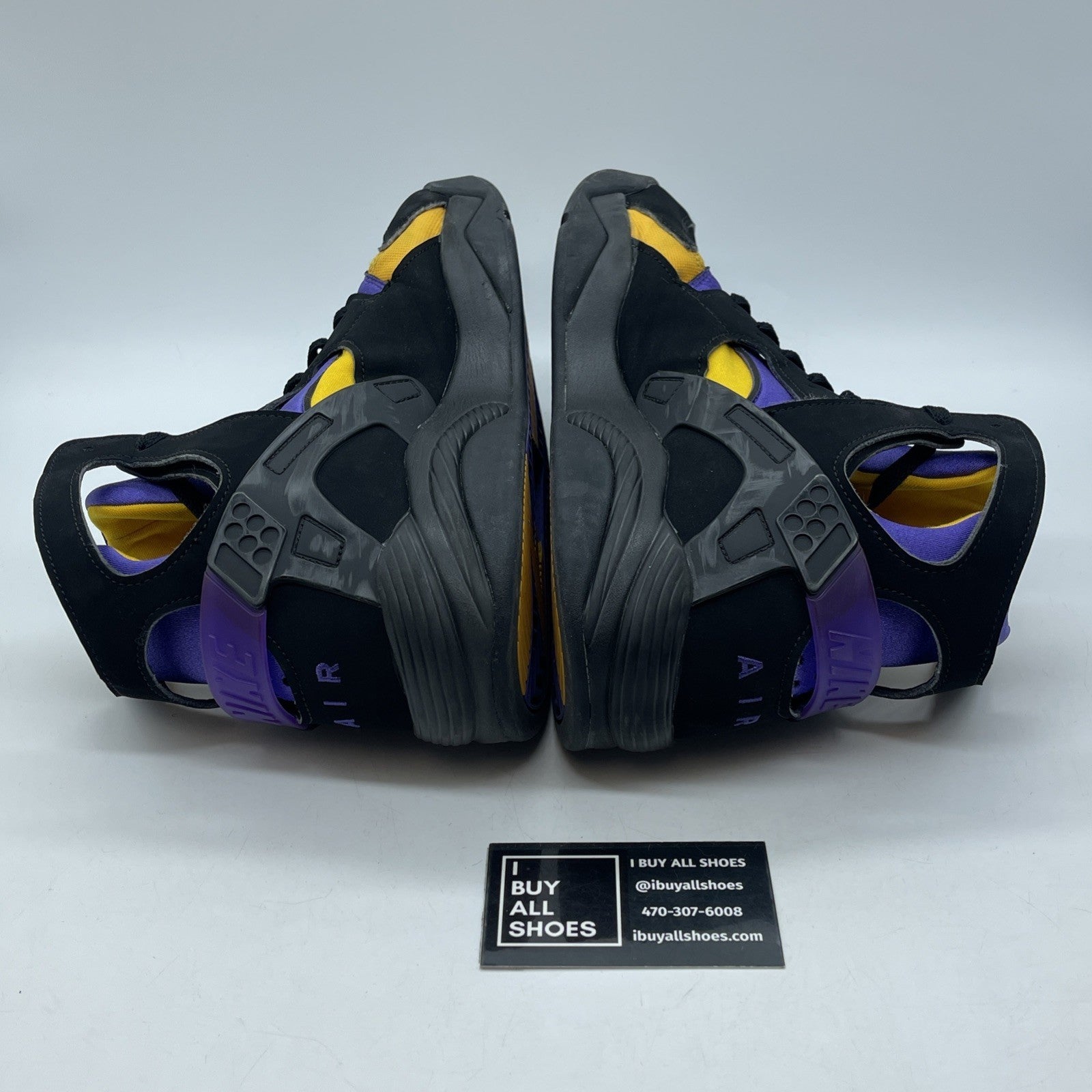 Size 11 - Nike Air Flight Huarache Lakers Away Black Suede Leather (FD0188001)