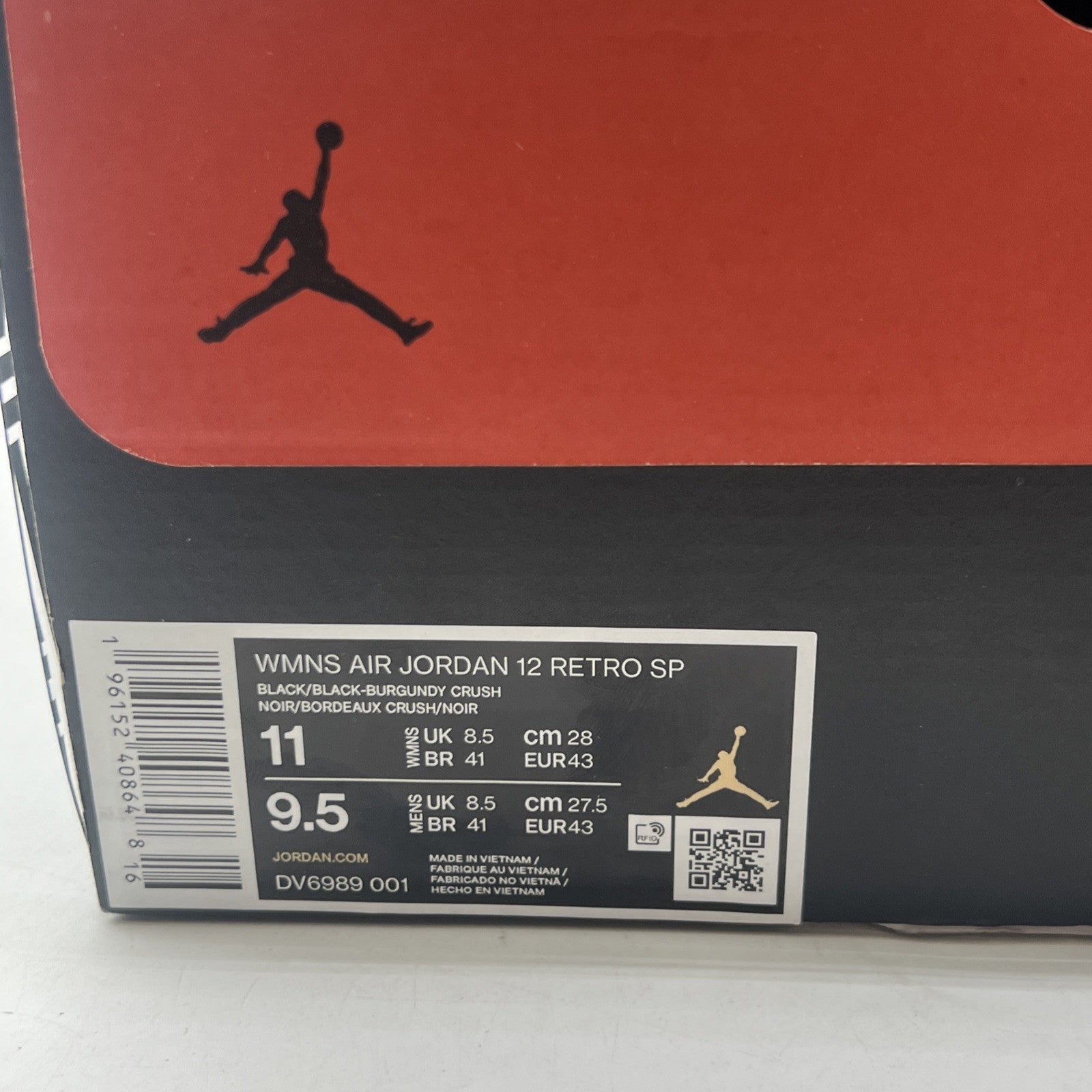 Size 11 - Air Jordan 12 Retro SP x A Ma Maniere Mid Black W (DV6989-001)