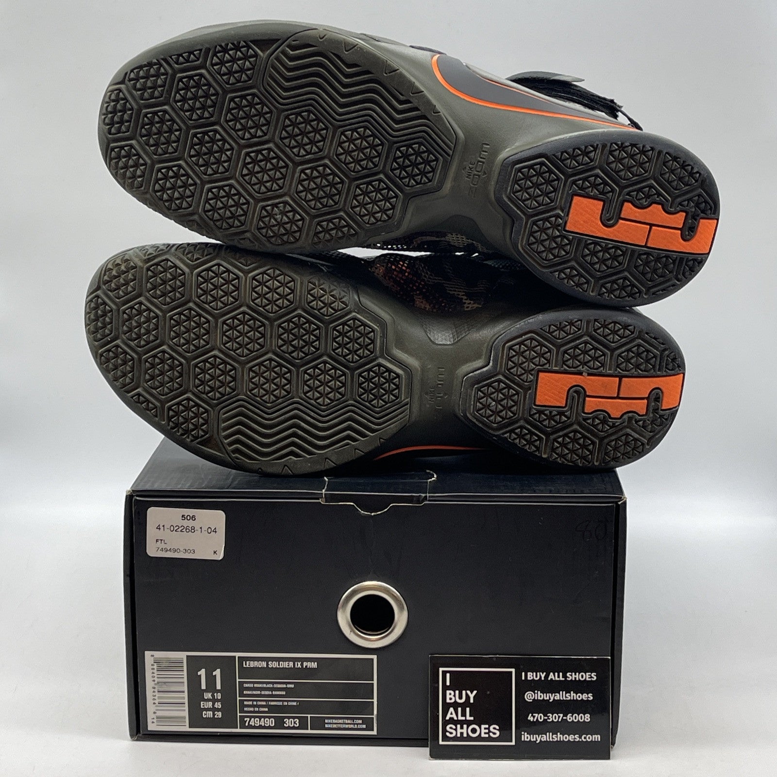 Size 11 - Nike LeBron Soldier 9 Premium Camo Green Black (749490-303)