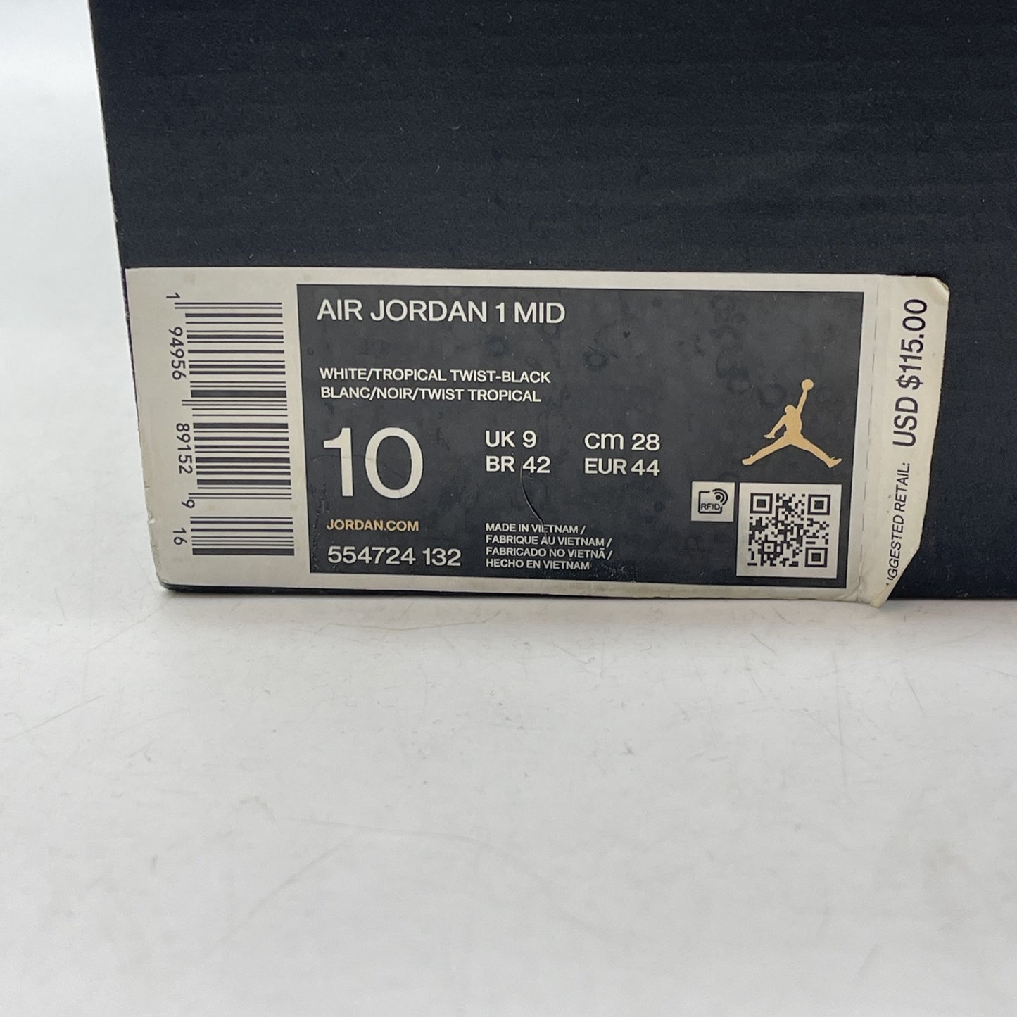 Size 10 - Air Jordan 1 Mid Tropical Twist Blue White Leather (554724-132)