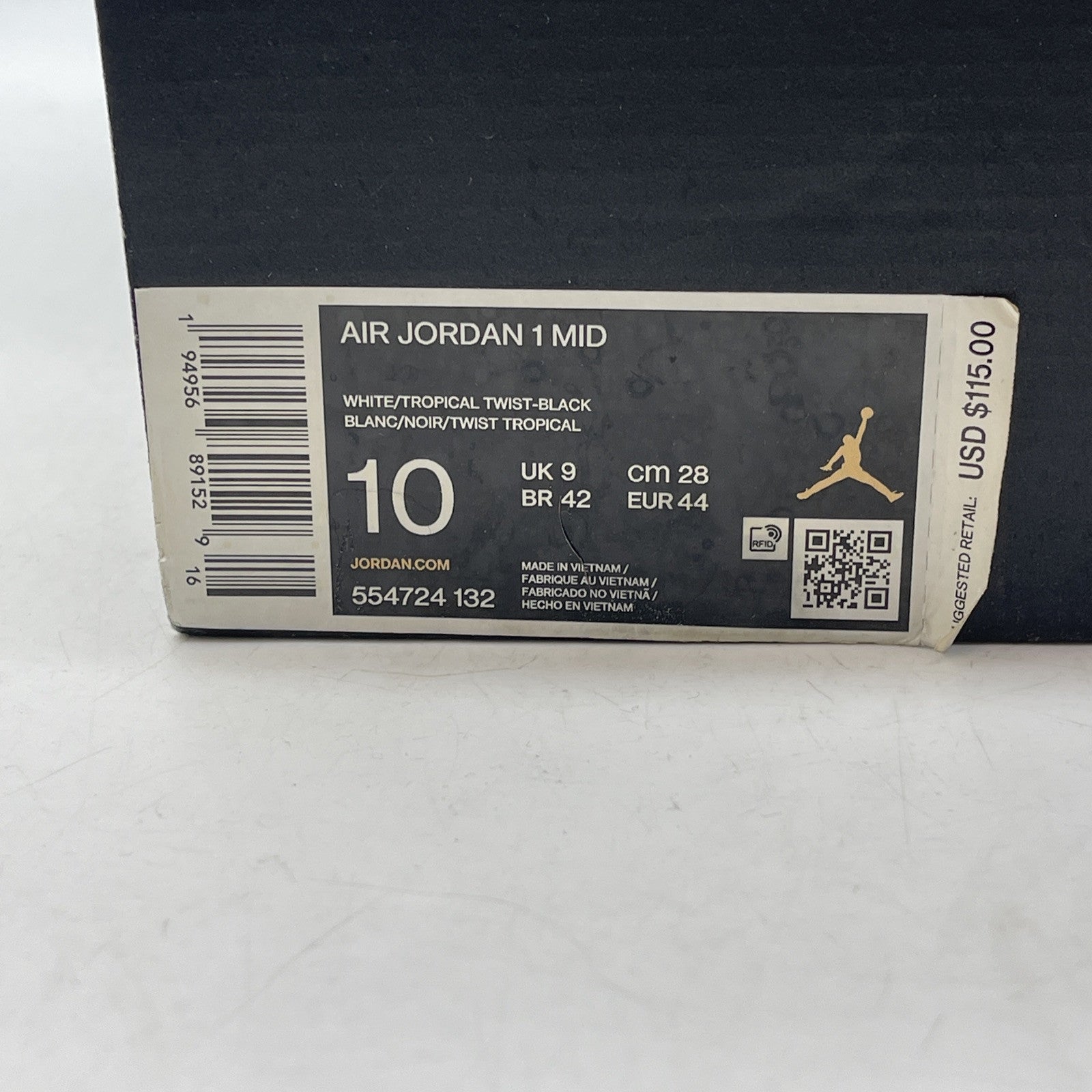 Size 10 - Air Jordan 1 Mid Tropical Twist Blue White Leather (554724-132)