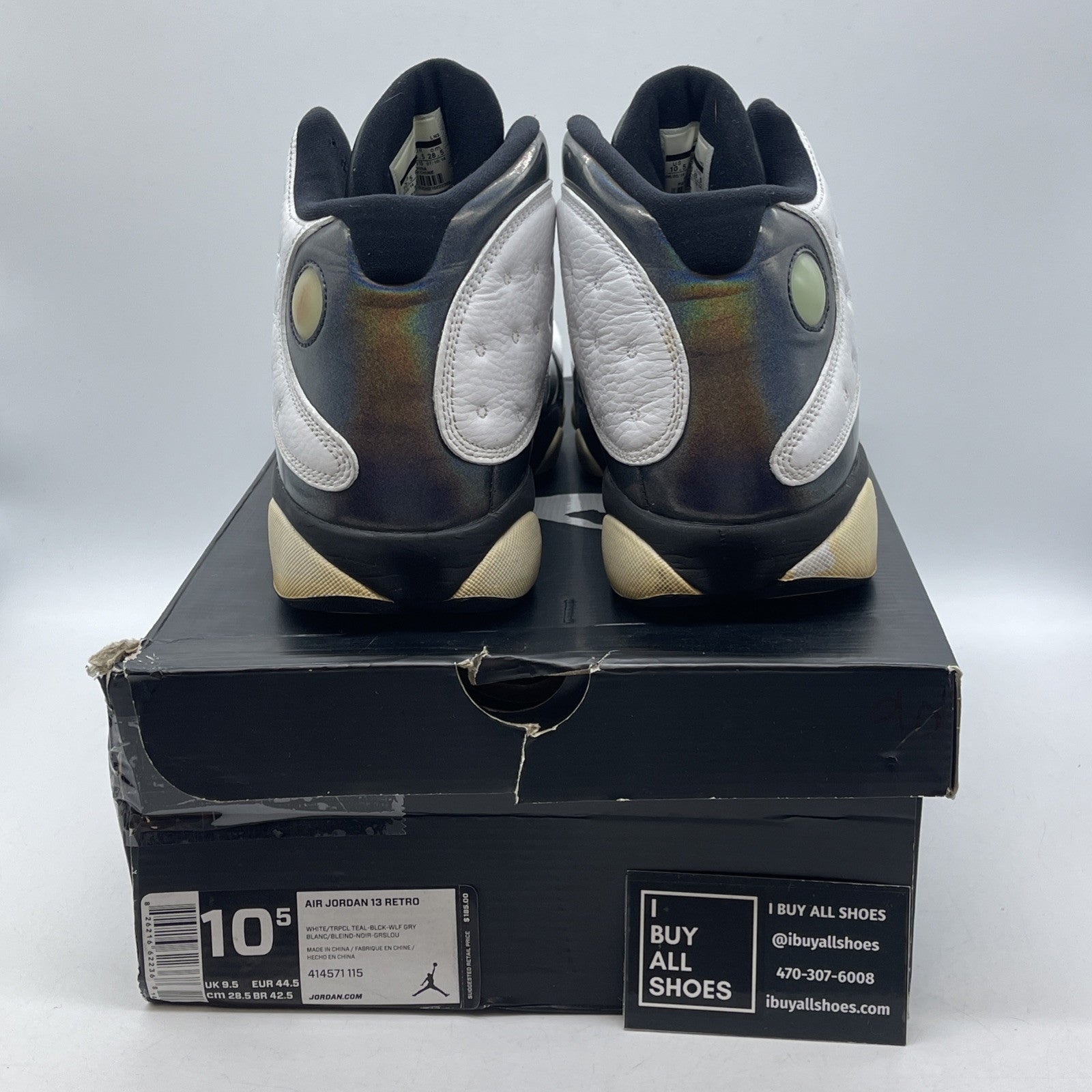 Size 10.5 - Air Jordan 13 Retro Barons Grey White Leather (414571-115)