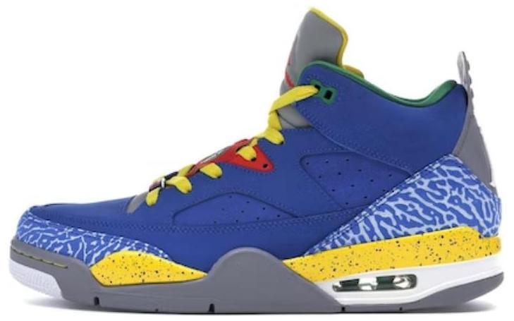 Size 13 - Air Jordan Son Of Mars Low Blue Grey Yellow Suede (580603-433)