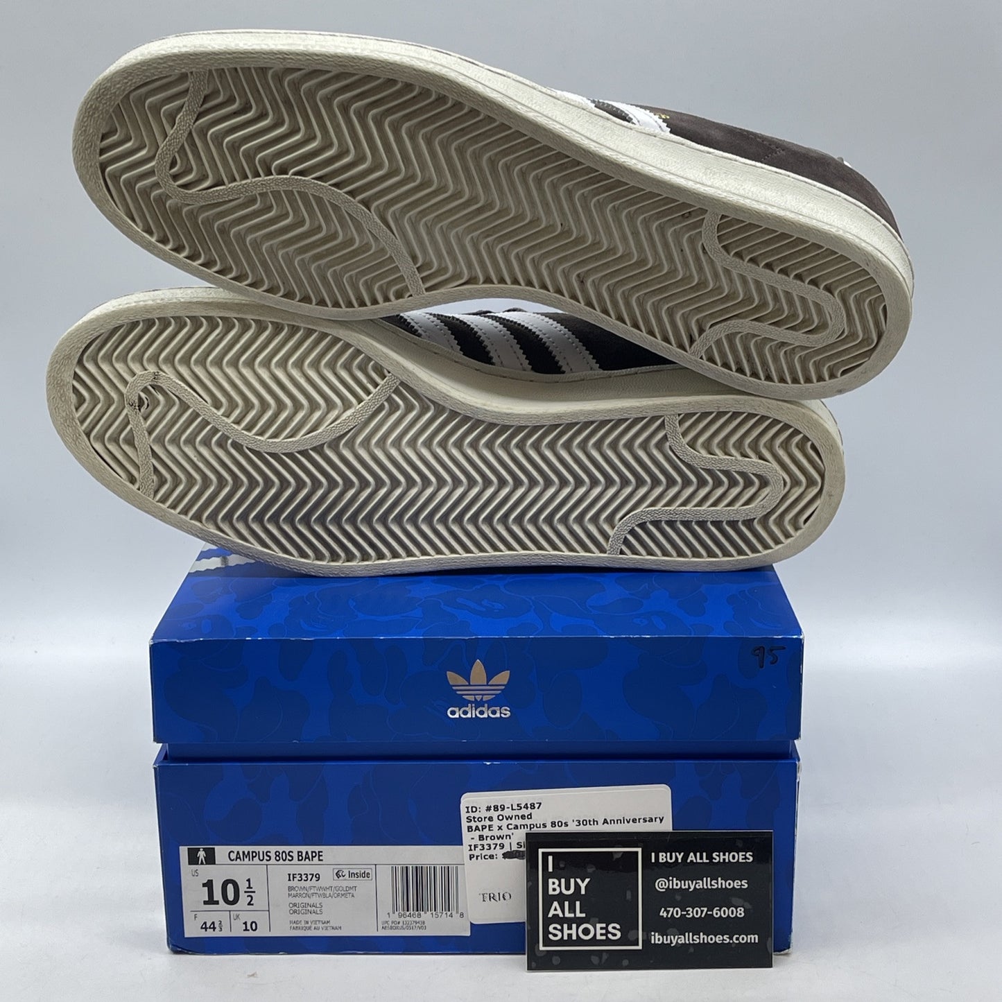 Size 10.5 - adidas BAPE x Campus 80s 30th Anniversary - Brown White (IF3379)