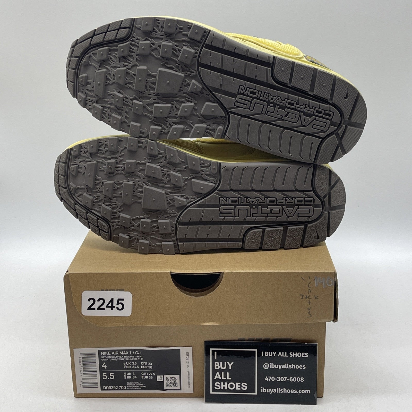 Size 4 - Nike Air Max 1 x Travis Scott Saturn Gold Suede Leather (DO9392-700(