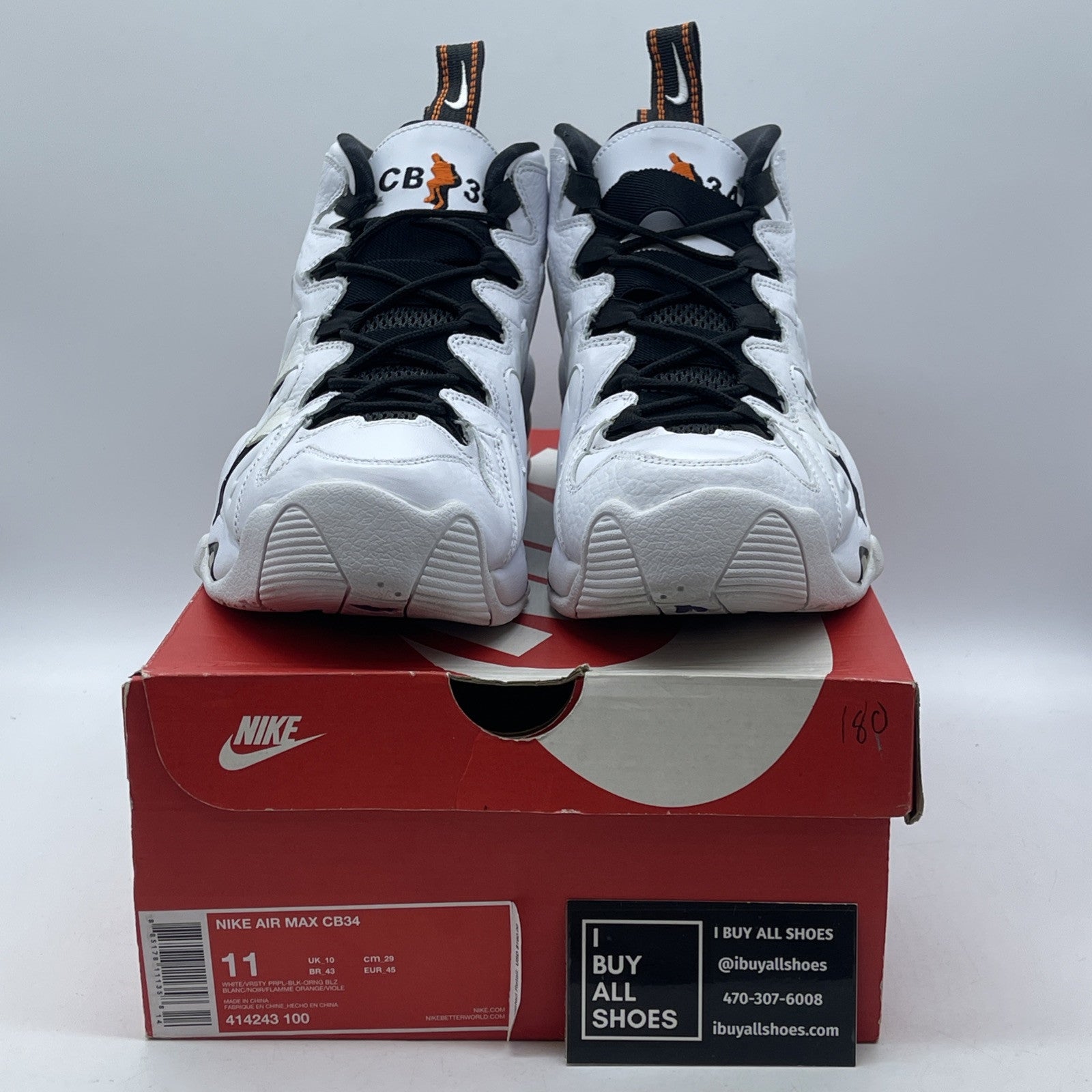 Size 11 - Nike Air Max CB34 White Varsity Purple Suede Leather (414243-100)
