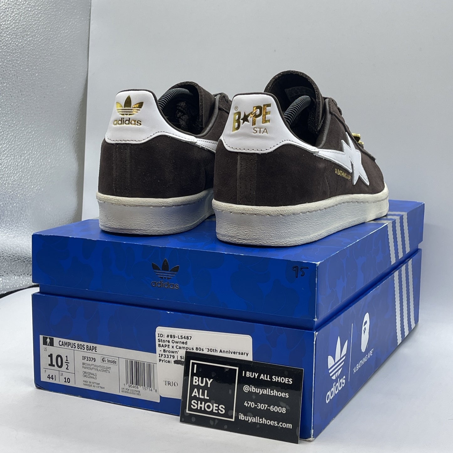 Size 10.5 - adidas BAPE x Campus 80s 30th Anniversary - Brown White (IF3379)