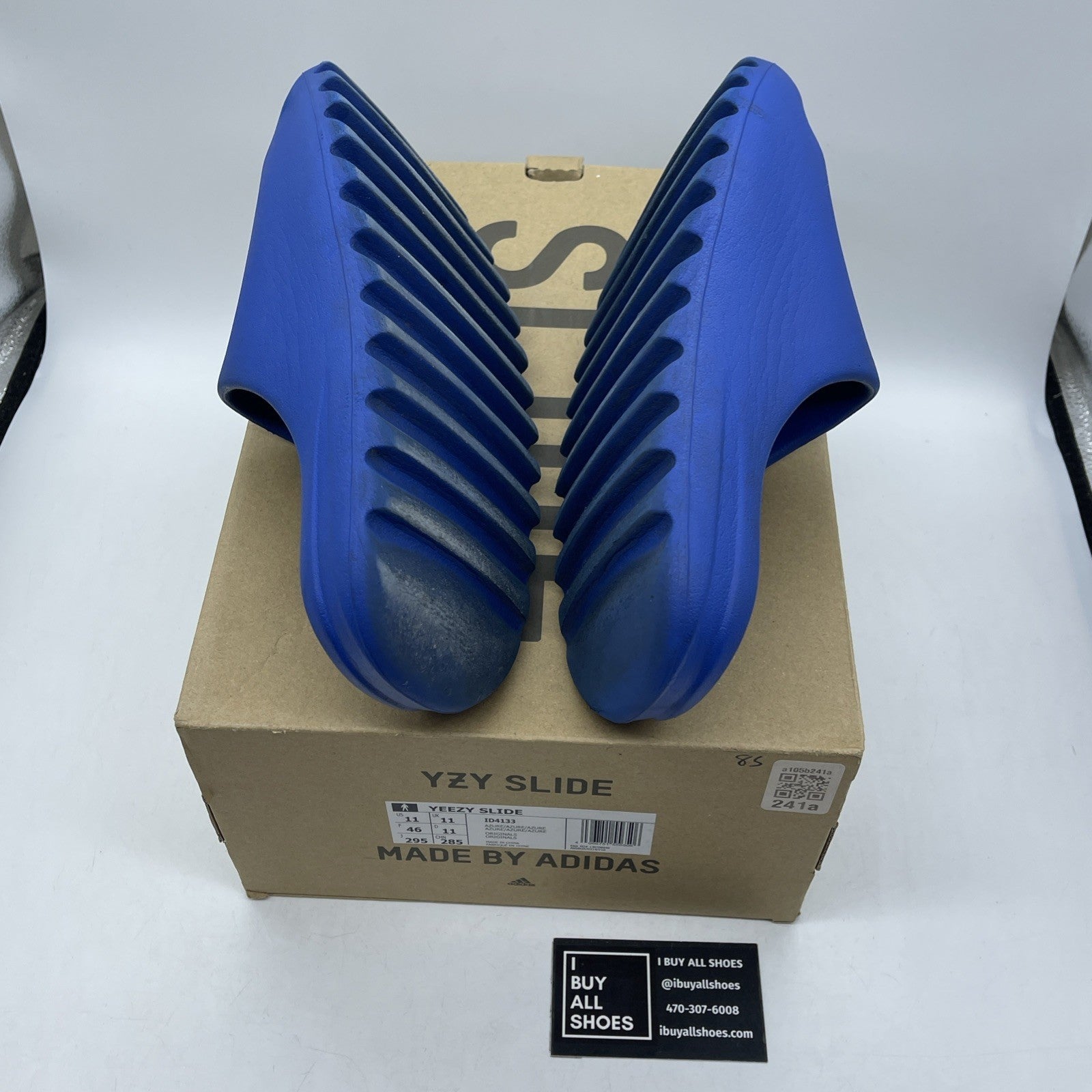 Size 11 - Adidas Yeezy Slide Azure Blue Rubber  (ID4133)