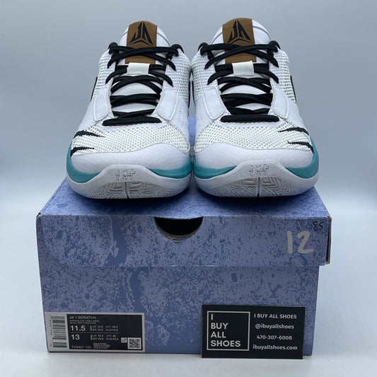 Size 11.5 - Nike Ja 1 Reverse Scratch White Black Suede Leather (FV5957-100)