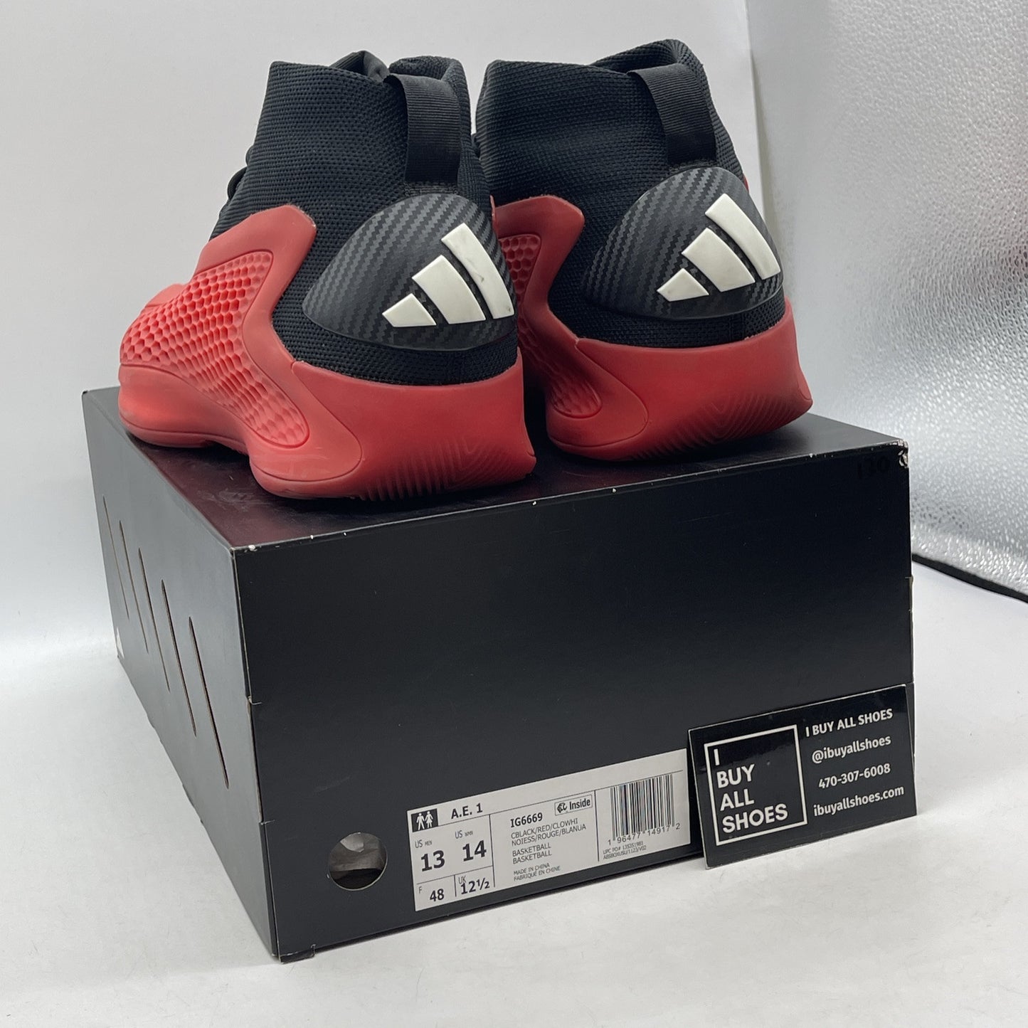 Size 13 - adidas AE 1 Pure Ruby Red Black White Suede (IG6669)