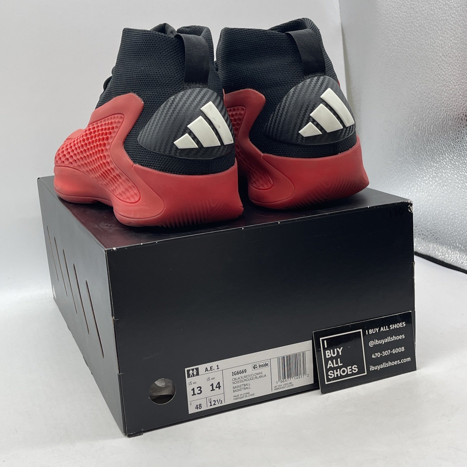 Size 13 - adidas AE 1 Pure Ruby Red Black White Suede (IG6669)