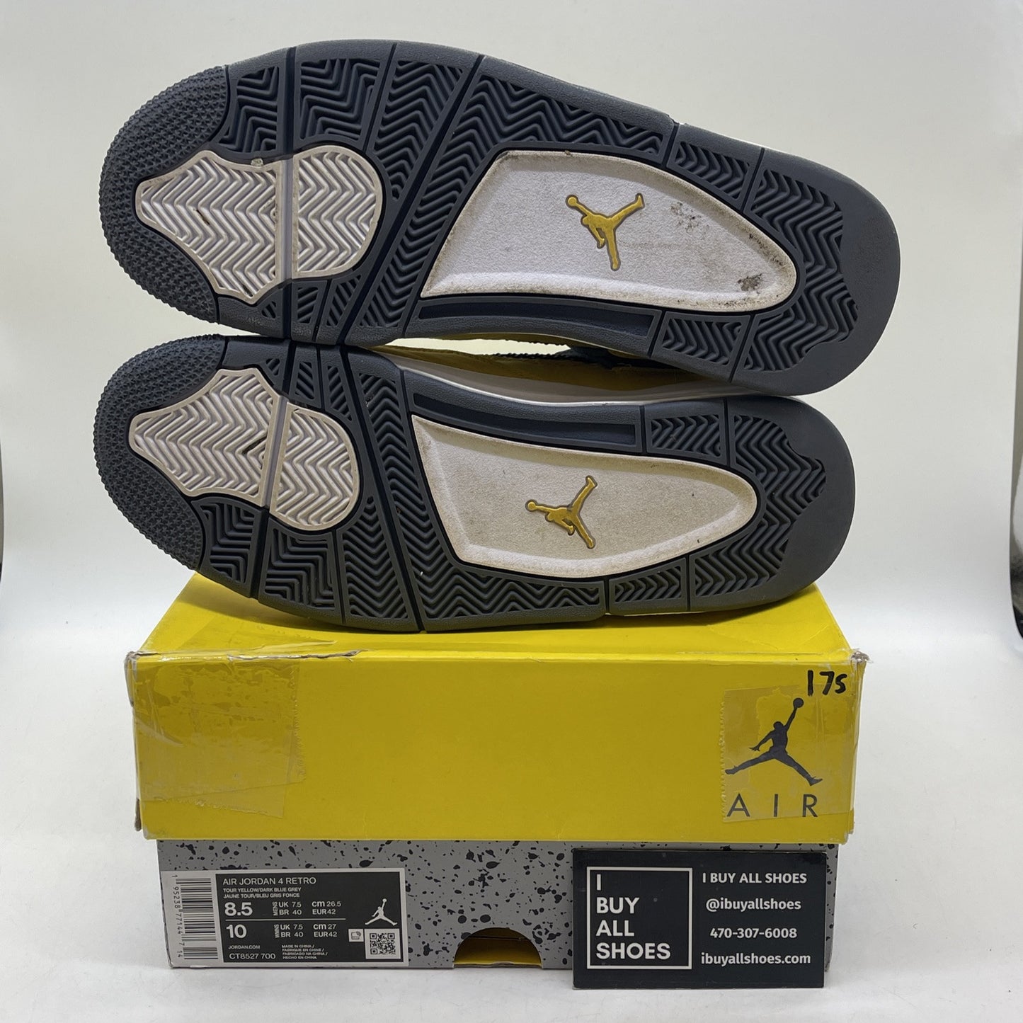 Size 8.5 - Jordan 4 Retro Mid Lightning White Black Grey Suede (CT8527-700)