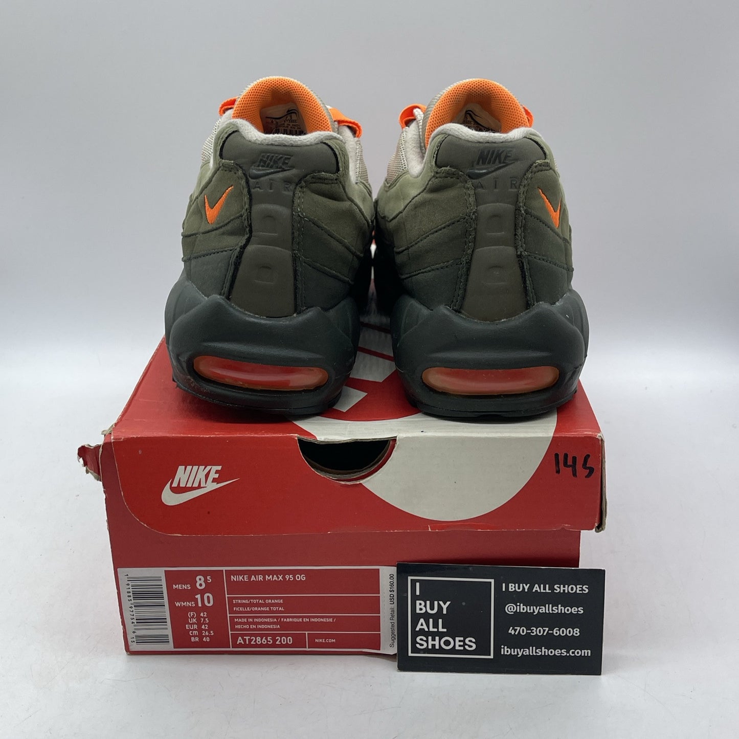 Size 8.5 - Nike Air Max 95 Neutral Olive Suede Leather (AT2865-200)