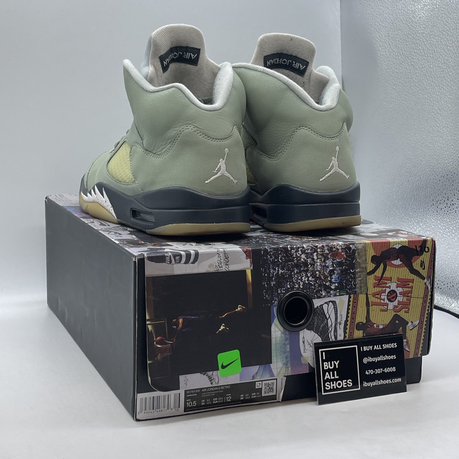 Size 10.5 - Jordan 5 JADE HORIZON 2022 Green White Suede (DC7501-300)