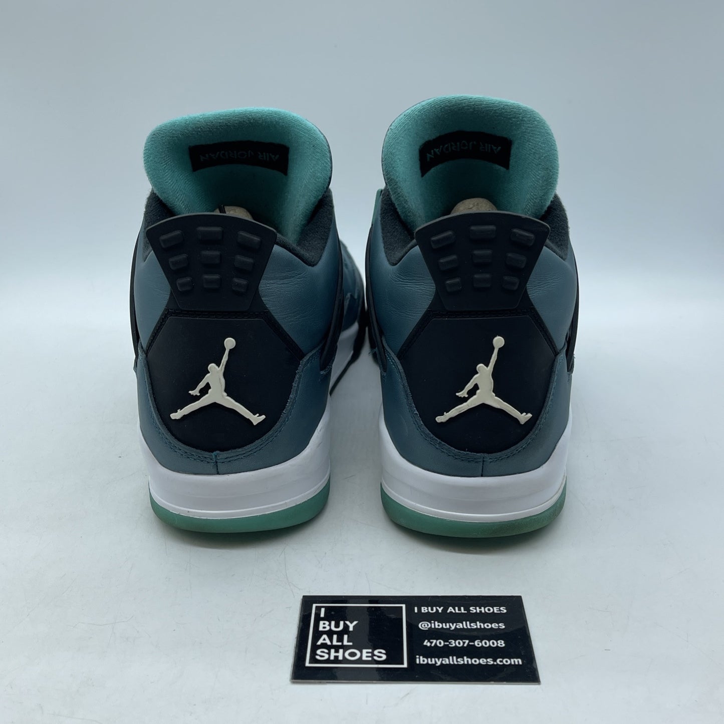Size 11.5 - Air Jordan 4 Retro Teal Blue Black Leather (705331-330)