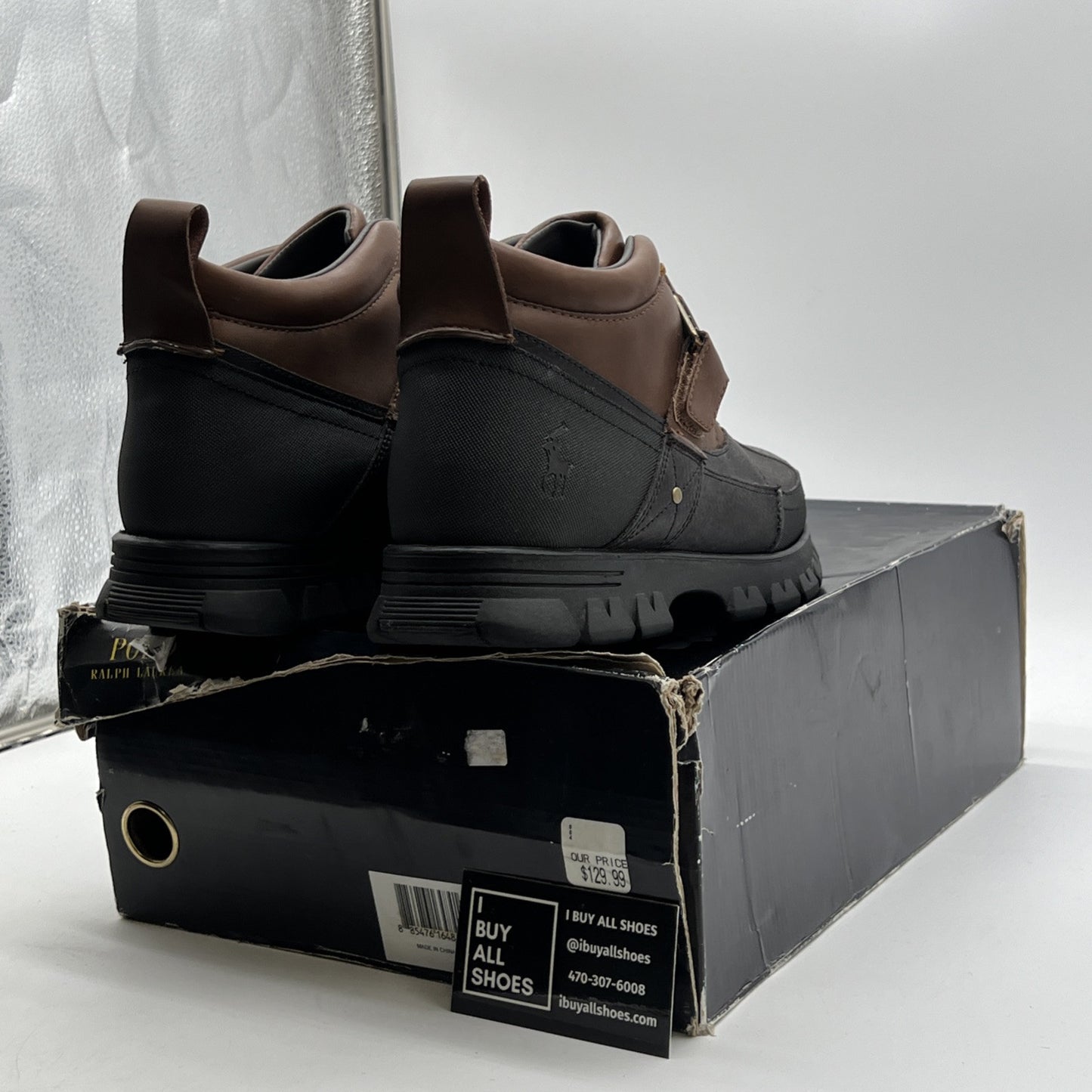 Size 11D - Polo Ralph Lauren Mens Hardy II Ankle Boots Brown Vintage Chunky