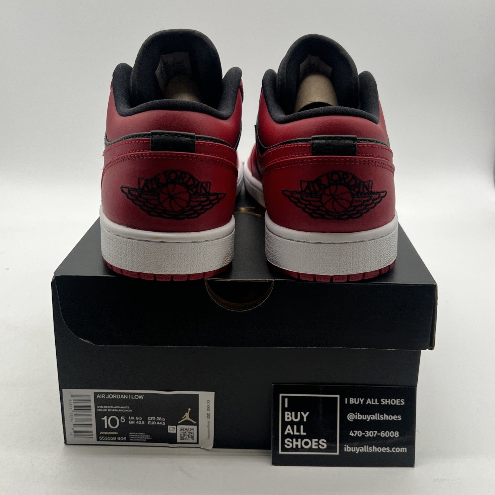 Size 10.5 - Air Jordan 1 Low Reverse Bred (553558-606)