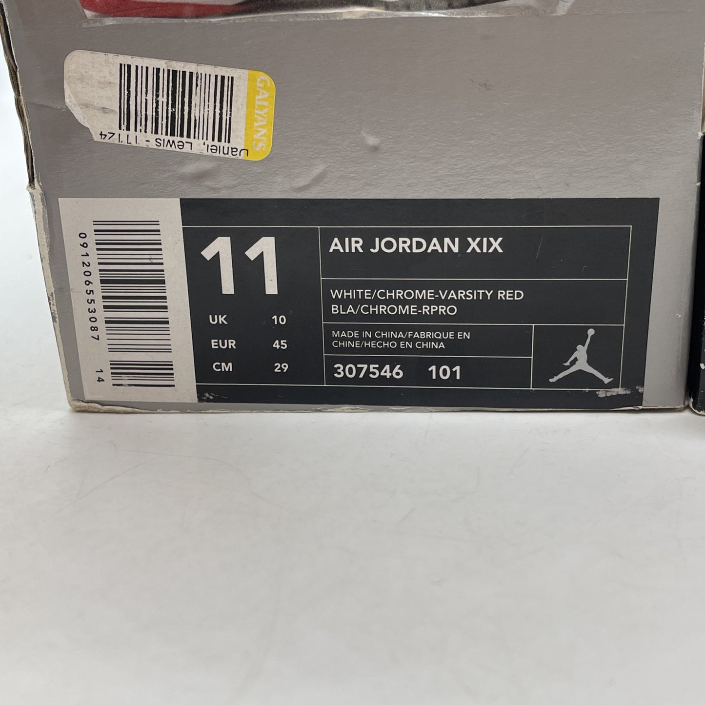 Size 11 - Air Jordan 19 OG Midwest Red White Leather (307546-101)