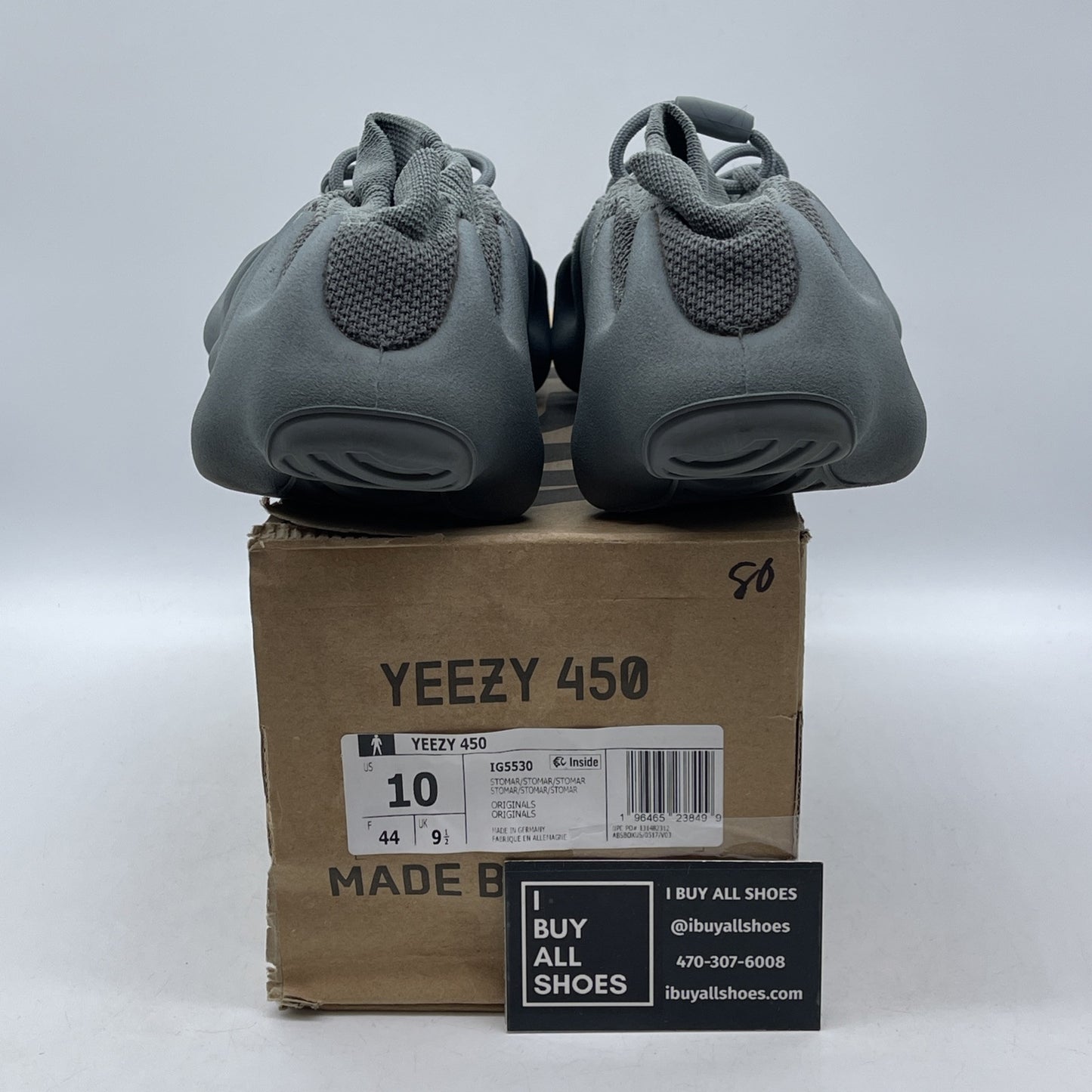 Size 10 - adidas Yeezy 450 Stone Marine Grey Suede (IG5530)