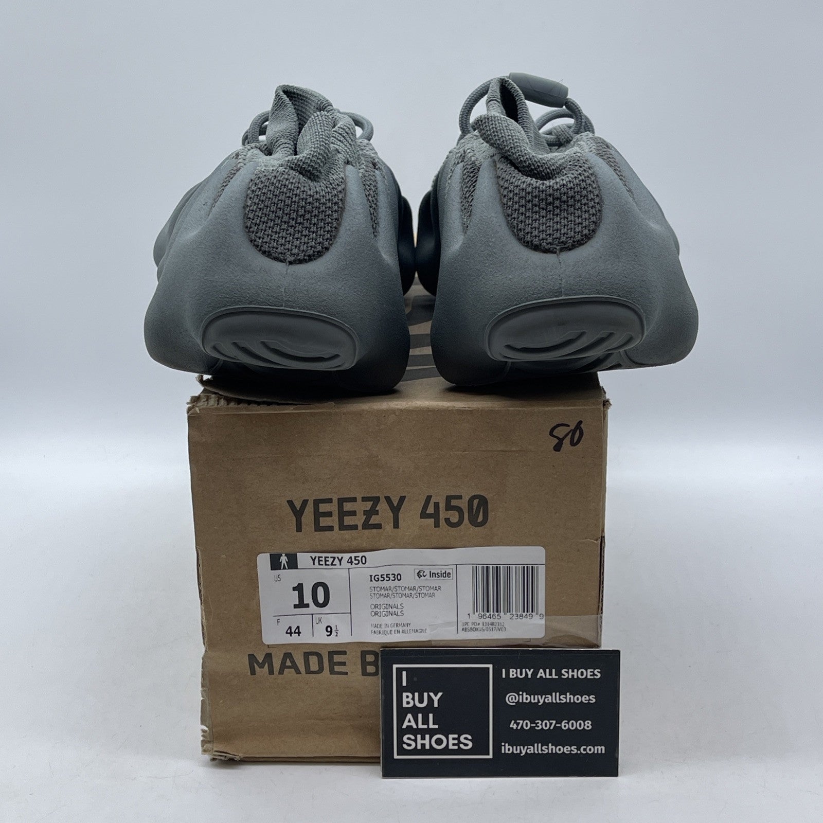 Size 10 - adidas Yeezy 450 Stone Marine Grey Suede (IG5530)