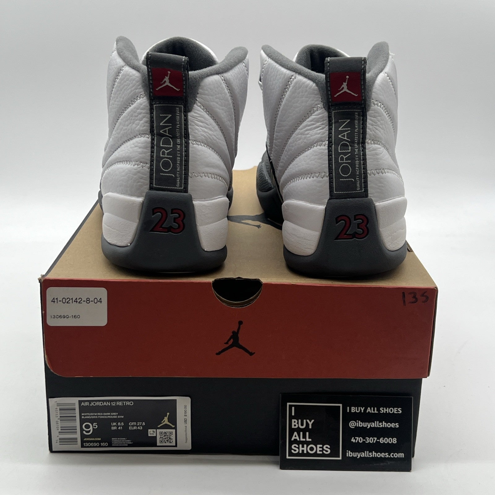Size 9.5 - Air Jordan 12 Retro Dark Grey (130690-160)