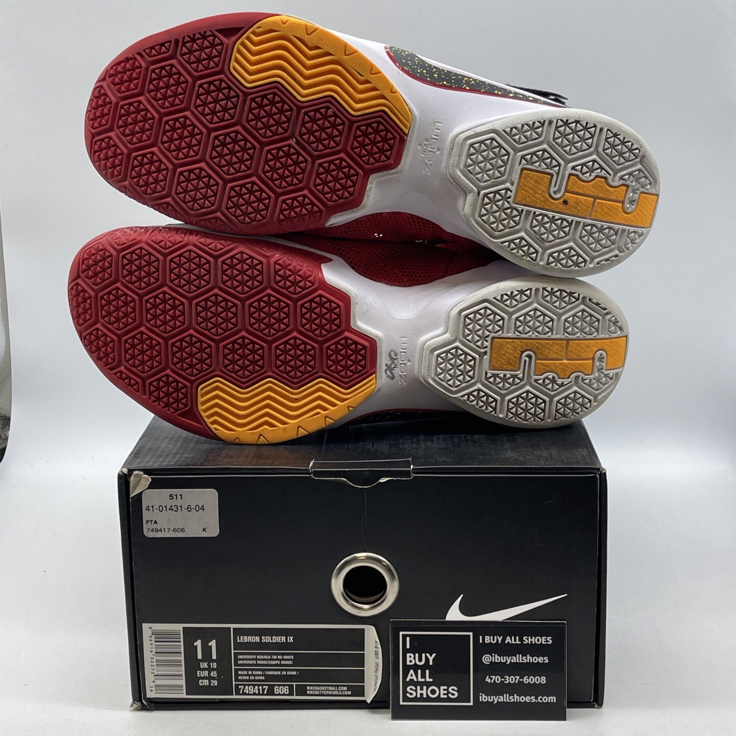 Size 11 - Nike LeBron Soldier 9 University Red Black Suede Leather (749417-606)