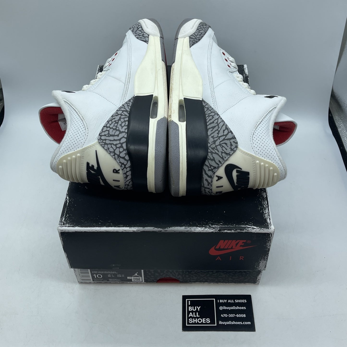 Size 10 - Jordan 3 Retro Mid White Cement Reimagined Gray Black Suede DN3707-100