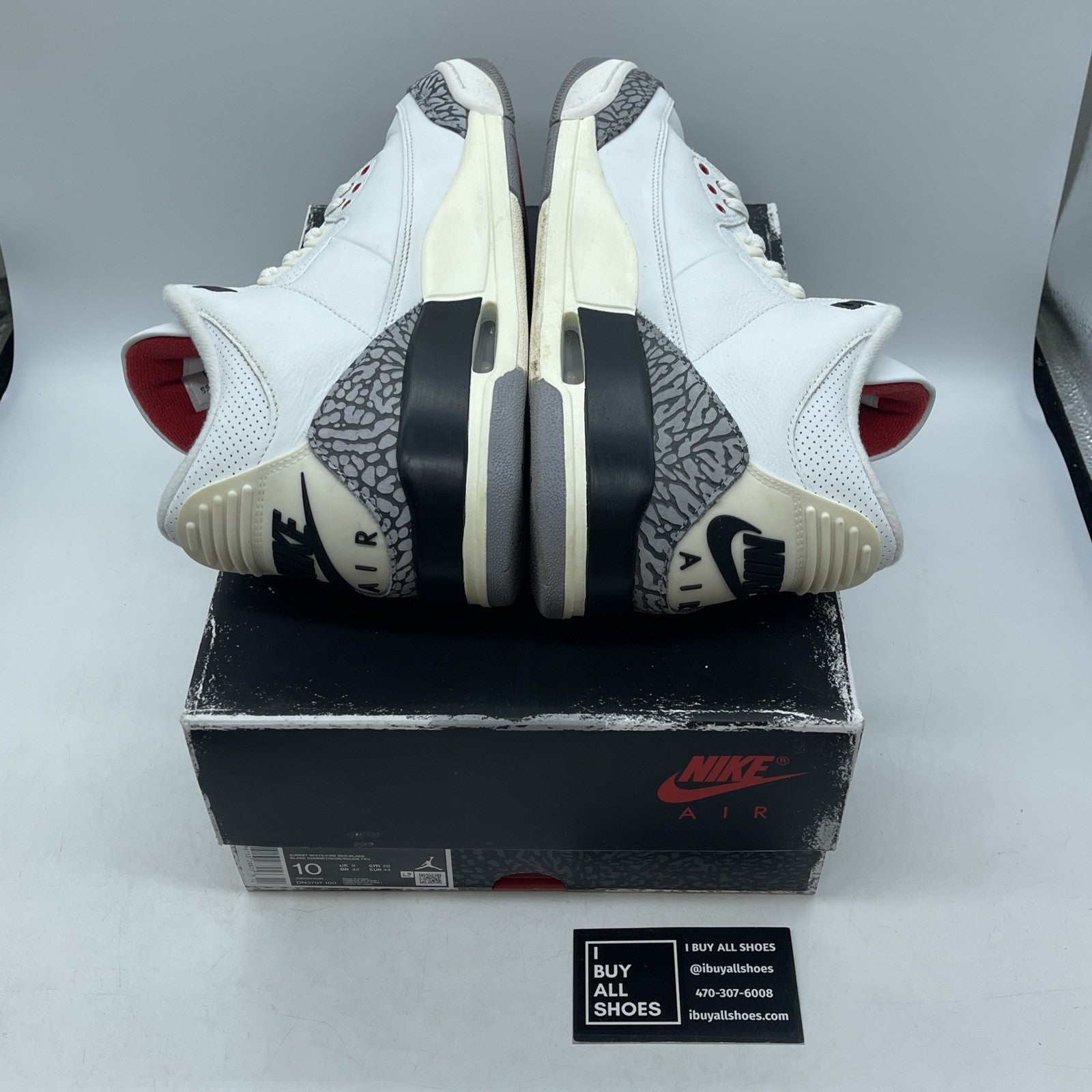 Size 10 - Jordan 3 Retro Mid White Cement Reimagined Gray Black Suede DN3707-100