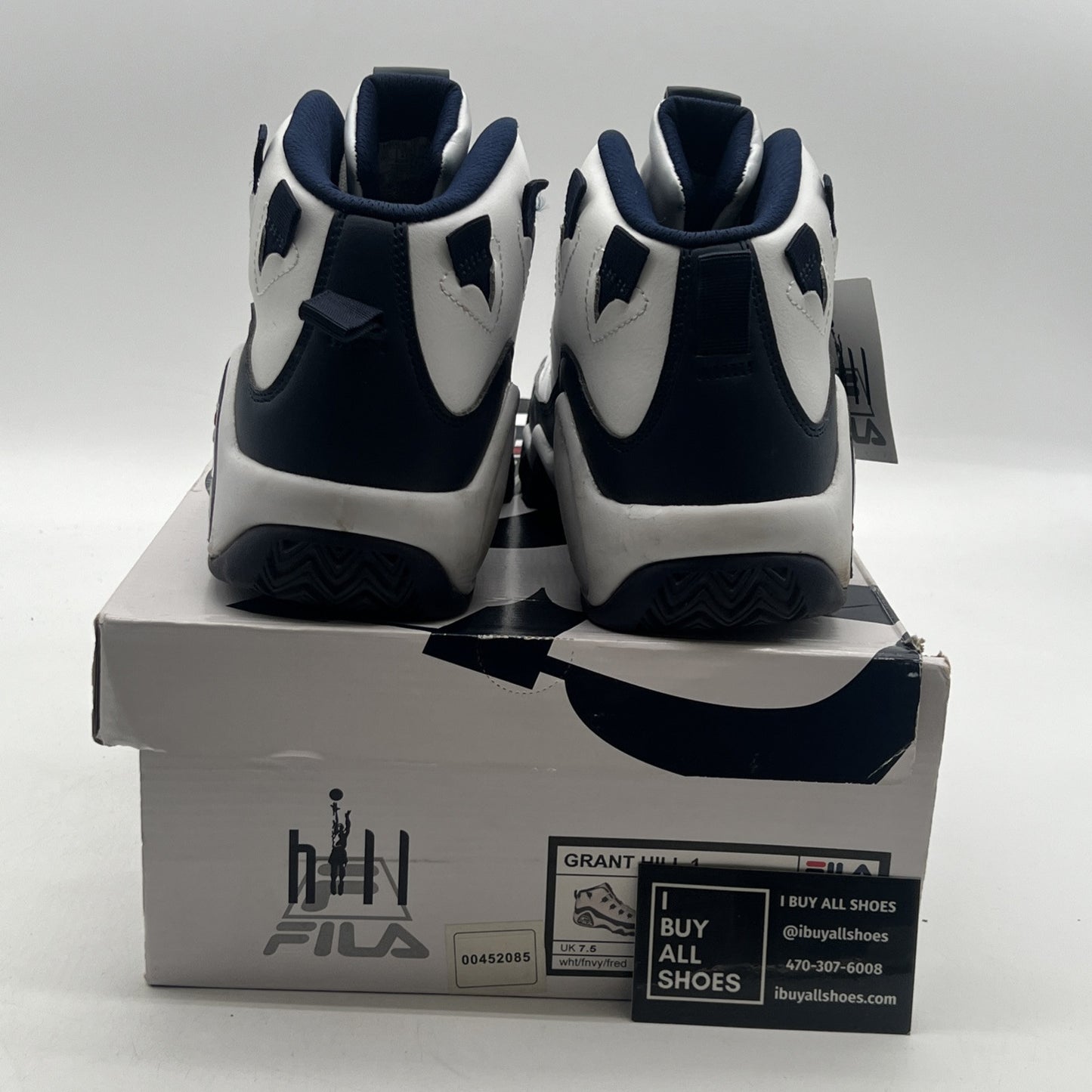 Size 8.5 - Fila Grant Hill 1 (1BM00636-125) Mens White Athletic Basketball