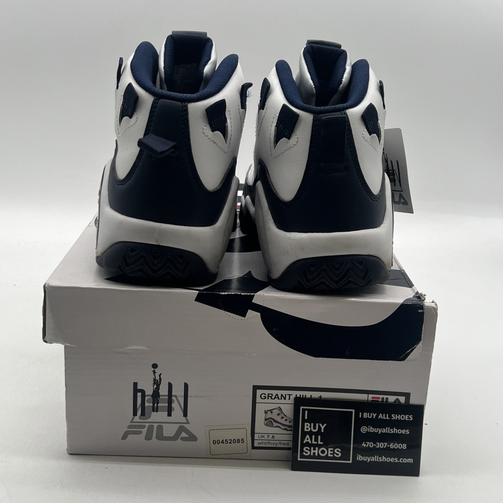 Size 8.5 - Fila Grant Hill 1 (1BM00636-125) Mens White Athletic Basketball