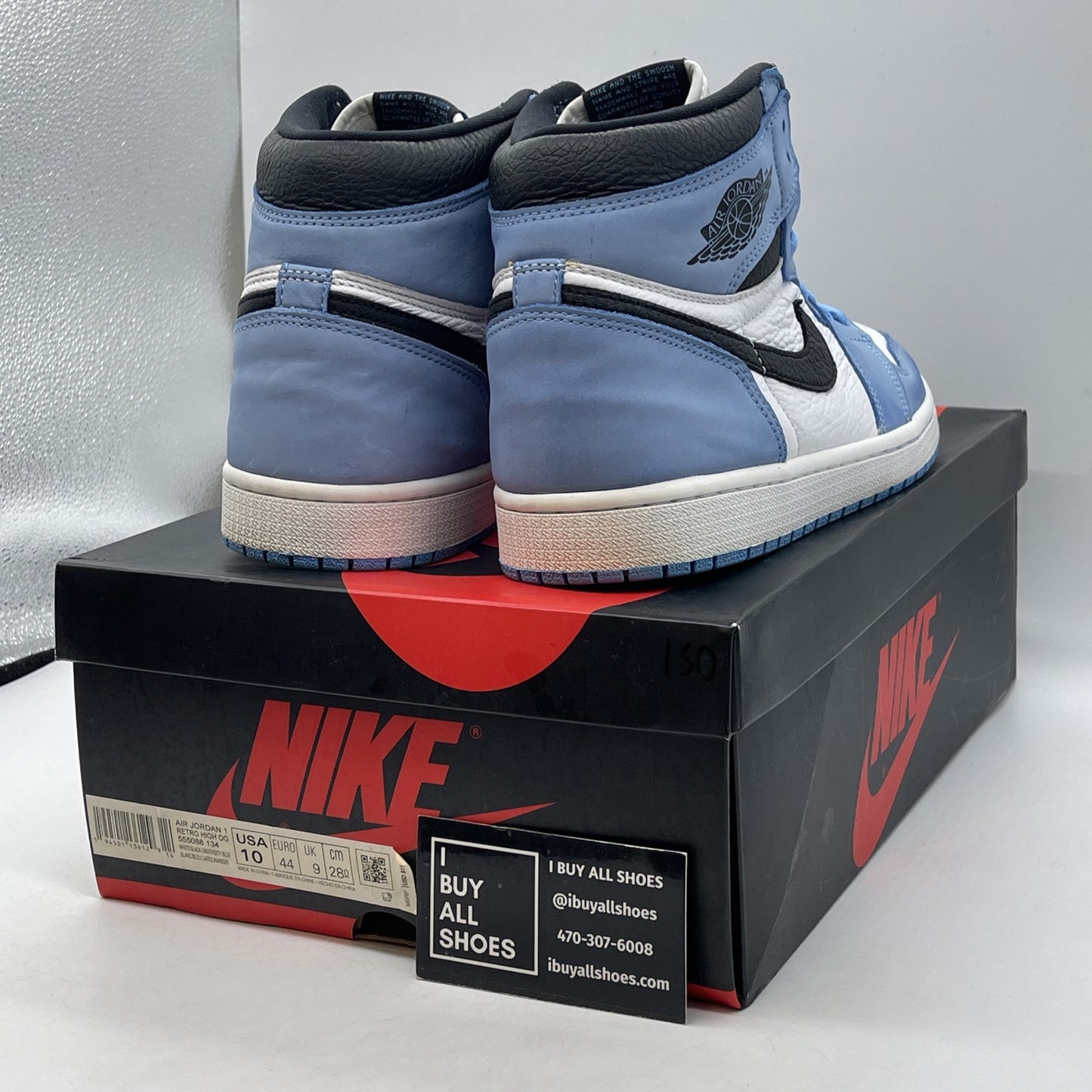 Size 10 - Jordan 1 Retro OG High University Blue White Suede Leather (555088-134