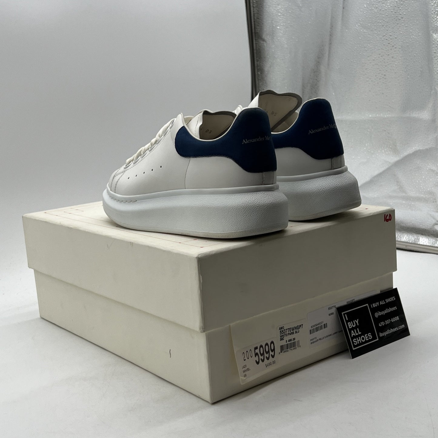Size 36C - Alexander McQueen Oversized Classic Suede Blue Tail Men's Shoes